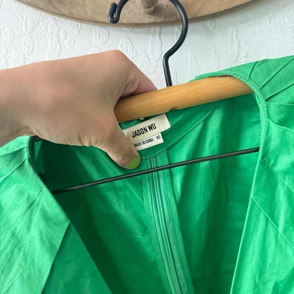 Jason Wu Green Cutout Waist Twist Long Sleeve Mini Tiered Dress XS - Picture 10 of 11